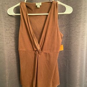 Brown Suede Tank Top